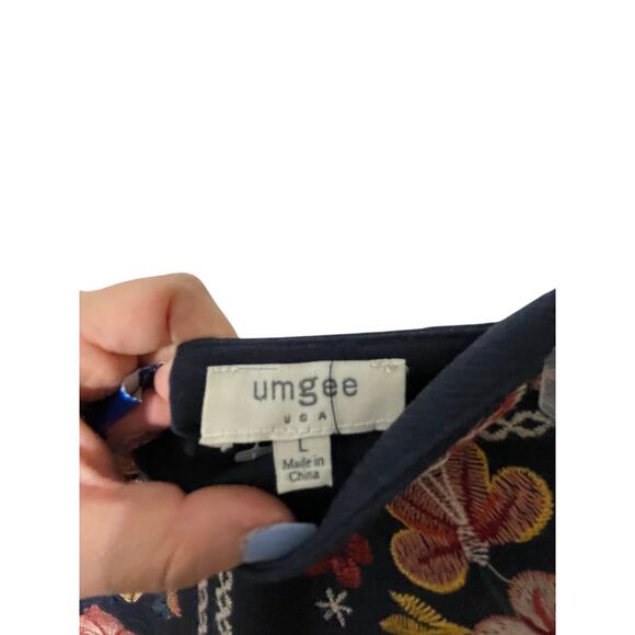 Umgee Western Floral Dainty Coquette Boho Mini Skirt Linen Cotton Fun Quirky L - Picture 3 of 5